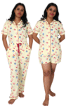 Sunlit Garden Cotton 3-Piece Pajama Set – Fresh & Comfortable